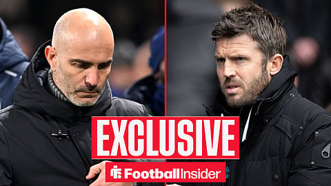 Manchester City manager Enzo Maresca with Man United manager Michael Carrick inset