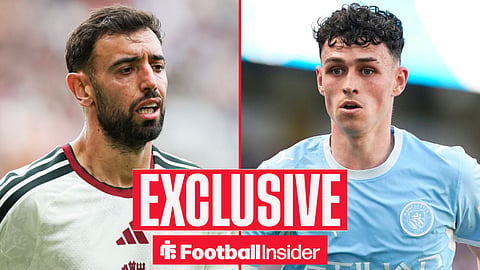 Bruno Fernandes 8 during the Hull City v Manchester United Premier League match at the MKM Stadium, Hull, England on 22 August 2026 / Phil Foden of Manchester City in action during the Manchester City vs Aston Villa Premier League match at the Etihad Stadium, Manchester