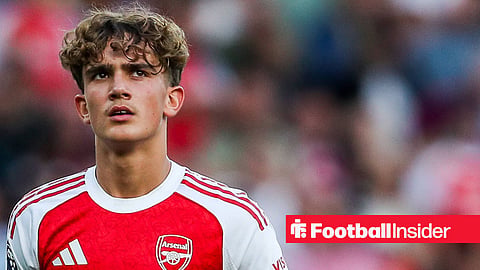 Max Dowman in Arsenal home kit