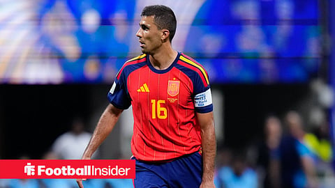 Barcelona midfielder Rodri playing for Spain