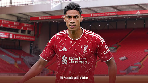 Raphael Varane in a Liverpool shirt