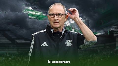 Celtic manager Martin O'Neill surrounded by dark clouds at Celtic Park