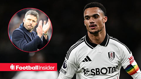 Antonee Robinson of Fulham during the Premier League match between Fulham FC and Brighton & Hove Albion FC at Craven Cottage on December 5, 2024 / Manchester United boss Michael Carrick applauds the fans at Old Trafford