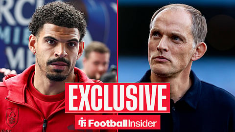 Nottingham Forest midfielder Morgan Gibbs-White with England manager Thomas Tuchel inset