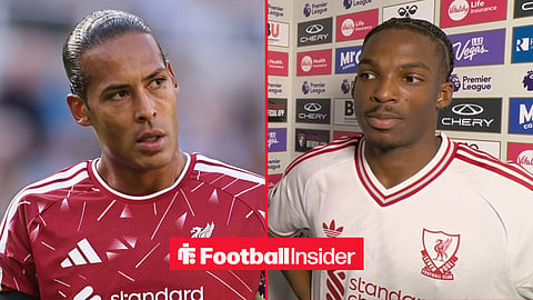 Virgil van Dijk in action for Liverpool, with Jeremy Jacquet during an interview