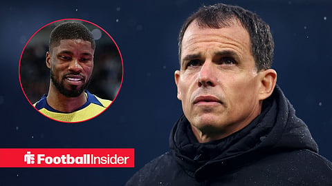 Regis Le Bris, manager of Sunderland during the Fulham vs Sunderland Premier League match at Craven Cottage, London / Kevin Danso of Tottenham Hotspur during the Premier League match between Newcastle United and Tottenham Hotspur at St. James s Park, Newcastle, England on 2 December 2025