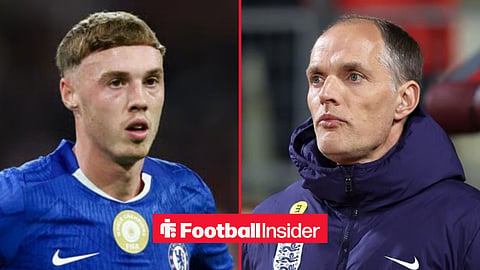 Cole Palmer in action for Chelsea, with Thomas Tuchel on the sidelines for England