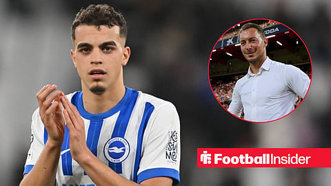Brighton midfielder Yasin Ayari applauds the supporters at full-time / Newcastle United manager Matthias Jaissle smiles on the touchline