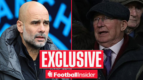 Former Manchester United manager Sir Alex Ferguson inset with former Man City manager Pep Guardiola
