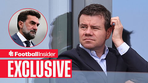 Football Insider exclusive as Newcastle sporting director Ross Wilson scratches his head, while chairman Yasir Al Rumayyan watches from a circular inset.