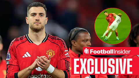 Man United's Diogo Dalot applauds the supporters at Old Trafford / Man United defender Diogo Dalot and Benfica star Andreas Schjelderup clash in Portugal's 2-1 Nations League win vs Norway on 4 October 2026