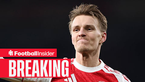 Martin Odegaard smiling at Arsenal