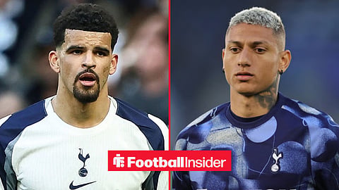 Dominic Solanke in action for Tottenham, with Richarlison in a warm-up