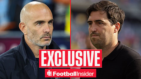 Man City manager Enzo Maresca with Liverpool manager Andoni Iraola inset