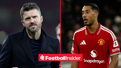 Michael Carrick looking unimpressed on the left with Youri Tielemans on the right for Manchester United