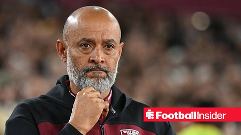 Nuno Espirito Santo on the sidelines at West Ham