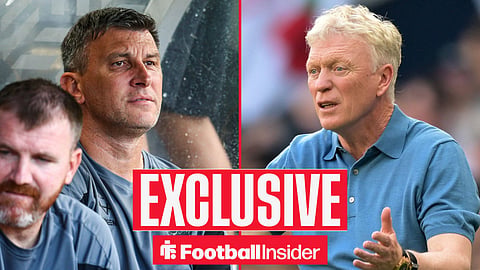 Sergej Jakirovic manager of Hull City during the Hull City v OGC Nice Pre-Season Friendly match at the MKM Stadium, Hull, England on 15 August 2026 / David Moyes Manager of Everton during the Spurs vs Everton final match of the 2025/26 Premier League season