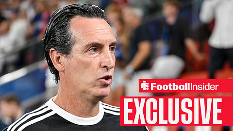 Unai Emery looking on at Aston Villa