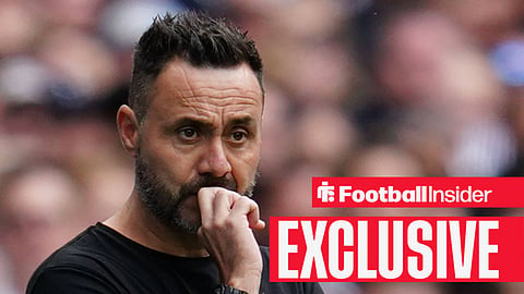 Roberto De Zerbi looking worried at Tottenham