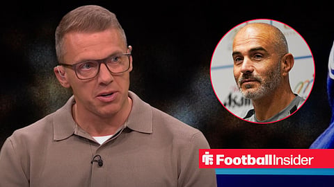 Stephen Warnock speaking about Ayyoub Bouaddi on BBC's Match of the Day on 14 October, 2026 / Man City manager Enzo Maresca speaking in a pre-season press conference
