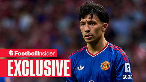 Lisandro Martinez in action for Manchester United in away kit
