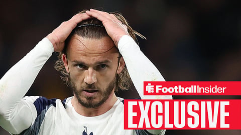 James Maddison with hands on head at Tottenham