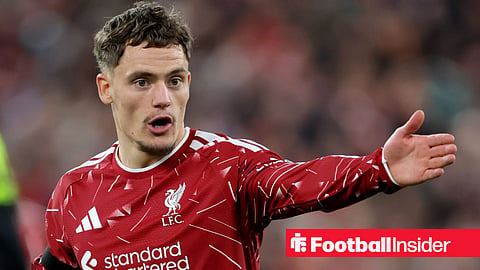 Liverpool midfielder Florian Wirtz points and shouts