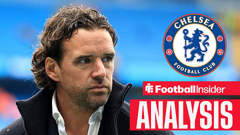 Owen Hargreaves looking on with Chelsea badge in circular inset