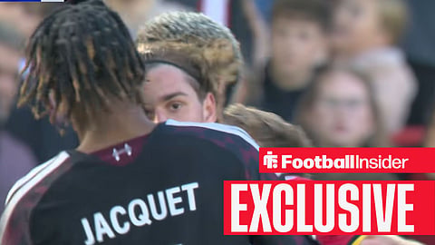 Brentford's Yehor Yarmoliuk headbutts Liverpool defender Jeremy Jacquet at the Gtech Community Stadium on 17 October, 2026