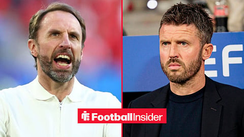 Gareth Southgate and Michael Carrick on the sidelines at England and Man United respectively