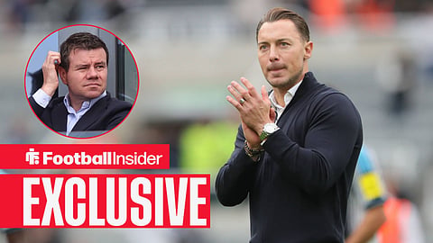 Football Insider exclusive as Newcastle manager Matthias Jaissle applauds, while sporting director Ross Wilson watches from a circular inset.