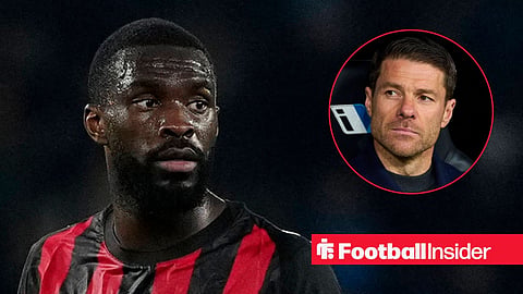 Fikayo Tomori in action for AC Milan, with Xabi Alonso in a circular inset
