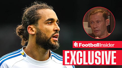 Leeds striker Dominic Calvert-Lewin with ex-Everton manager Duncan Ferguson inset