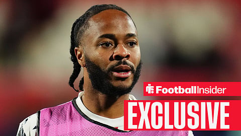 Former Liverpool, Man City, Chelsea and Arsenal winger Raheem Sterling warms up