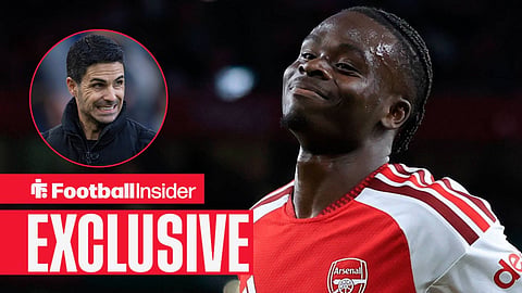 Bukayo Saka of Arsenal celebrates 2nd goal during the Premier League 2026/27 match between Arsenal FC and Coventry City at Emirates Stadium on August 21, 2026 / Arsenal manager Mikel Arteta during the Premier League match between Burnley and Arsenal at Turf Moor on November 1, 2025
