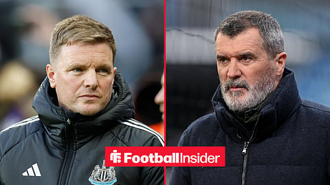Former Man United midfielder Roy Keane with former Newcastle manager Eddie Howe inset
