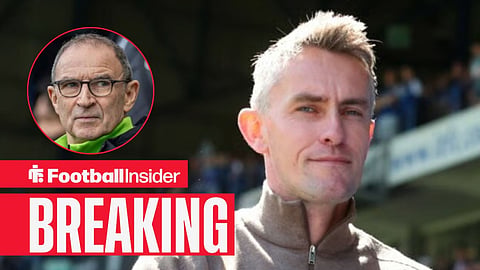 Kieran McKenna on the sidelines, with Martin O'Neill in a circular inset