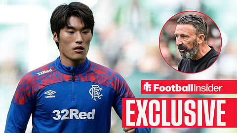  Minsu Kim in warm up with Derek McInnes on sideline right inset