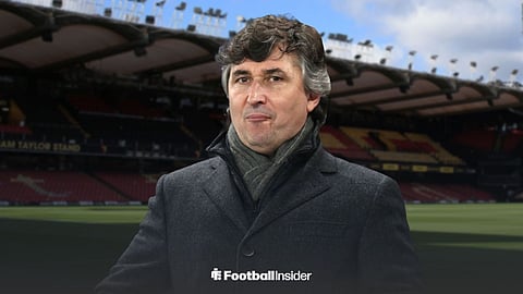Watford owner Gino Pozzo stands at the club's Vicarage Road stadium.