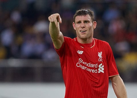 Red hot: James Milner opened the scoring after 55 seconds against Aston Villa