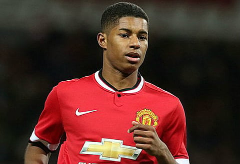 Young gun: Rashford has been used in the spearhead role ahead of Martial