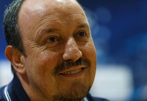Boss man: Benitez has given his first press conference as Newcastle manager