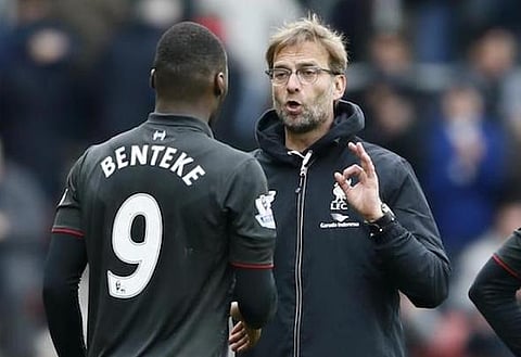 Injury blow: Benteke has been ruled out of Liverpool's clash against Spurs