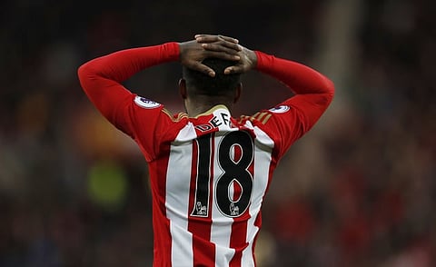 Britain Football Soccer - Sunderland v Liverpool - Premier League - Stadium of Light - 2/1/17 Sunderland's Jermain Defoe looks dejected  Action Images via Reuters / Lee Smith Livepic EDITORIAL USE ONLY. No use with unauthorized audio, video, data, fixture lists, club/league logos or "live" services. Online in-match use limited to 45 images, no video emulation. No use in betting, games or single club/league/player publications. Please contact your account representative for further details.