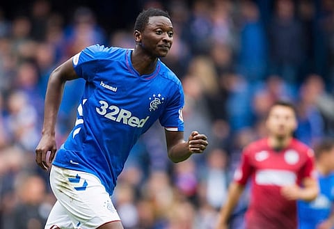 12/08/18 LADBROKES PREMIERSHIP
RANGERS v ST MIRREN (2-0)
IBROX - GLASGOW
Sadiq Umar in action for Rangers.