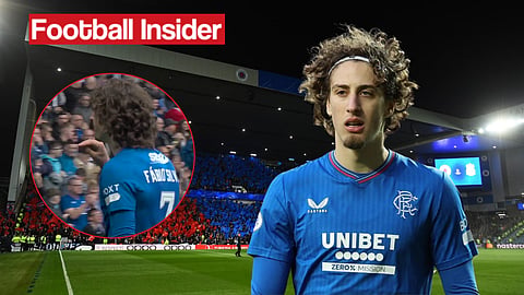 Rangers striker Fabio Silva caused controversy with his celebration. (Credit: Sky Sports)