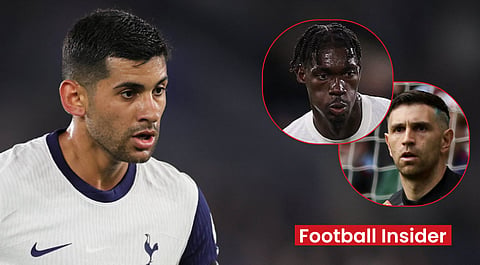 Emiliano Martinez and Bissouma react to Cristian Romero's Tottenham announcement