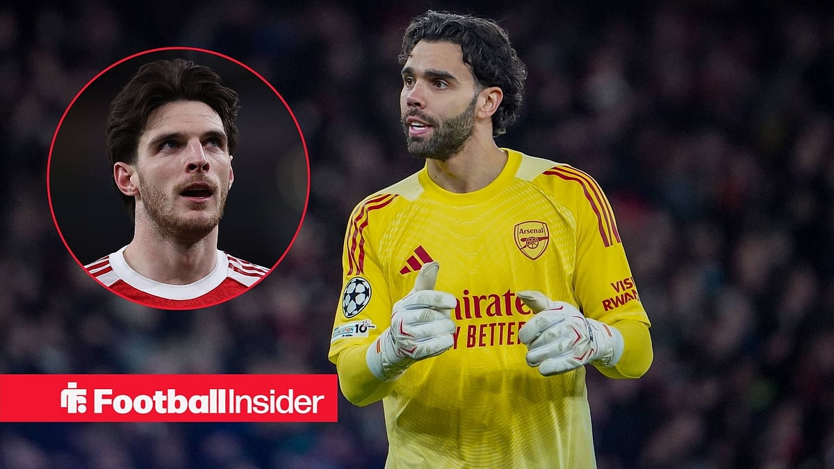 Arsenal star Declan Rice reacts as David Raya shares 'special' message