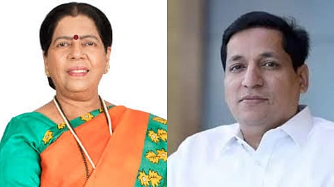मंदा म्हात्रे,  संदीप नाईक (डावीकडून) 