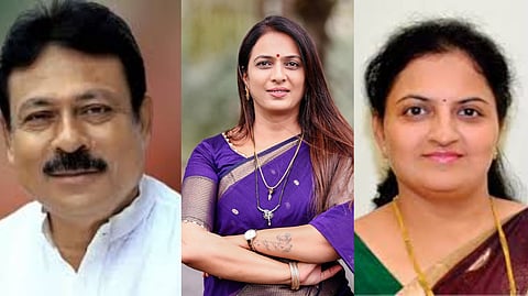 सतीश पाटील, रोहिणी खडसे, वैशाली सूर्यवंशी (डावीकडून)
